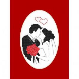 S 10113 Cross stitch pattern for smartphone - Card - Newlyweds