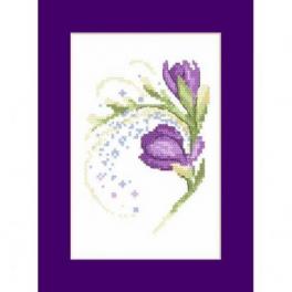 S 10105 Cross stitch pattern for smartphone - Card with freesias