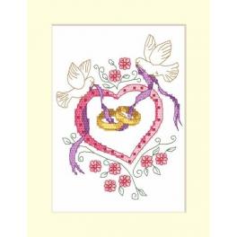 S 4953-01 Cross stitch pattern for smartphone - Wedding card - Wedding rings