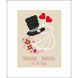 S 8557 Cross stitch pattern for smartphone - Wedding card