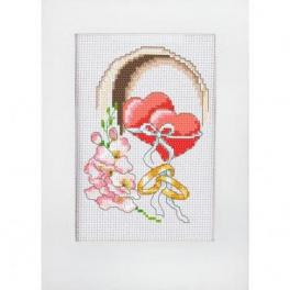 S 10279 Cross stitch pattern for smartphone - Wedding card - Hearts