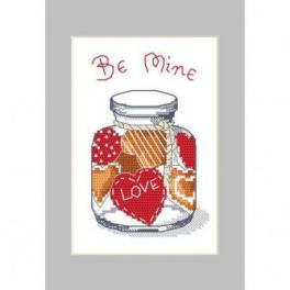 S 10262-02 Cross stitch pattern for smartphone - Postcard - Jar with gingerbread