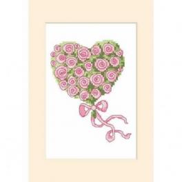S 8797 Cross stitch pattern for smartphone - Greeting card - Heart