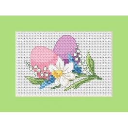 S 8625-01 Cross stitch pattern for smartphone - Easter card - Colorful Easter eggs