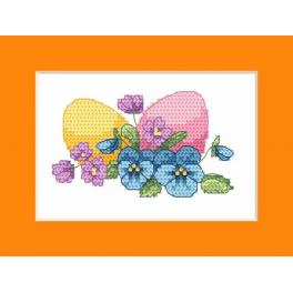 S 8625-02 Cross stitch pattern for smartphone - Easter card - Easter eggs