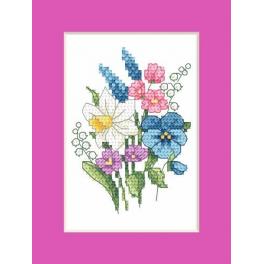 S 8625-03 Cross stitch pattern for smartphone - Easter card - Spring bouquet