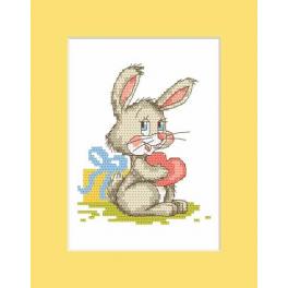 S 8309 Cross stitch pattern for smartphone - Card with bunny