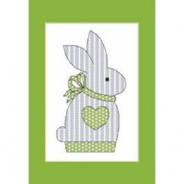 S 10204-01 Cross stitch pattern for smartphone - Postcard with a bunny