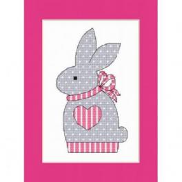 S 10204-02 Cross stitch pattern for smartphone - Postcard with a bunny