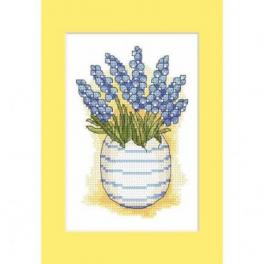 S 10205-03 Cross stitch pattern for smartphone - Postcard with sapphires