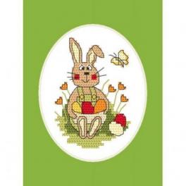 S 10252-02 Cross stitch pattern for smartphone - Easter postcard - Bunny