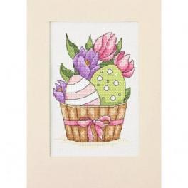 S 10309 Cross stitch pattern for smartphone - Card - Easter eggs
