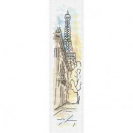 S 10404 Cross stitch pattern for smartphone - Bookmark - Greetings from Paris
