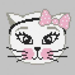 S 10244 Cross stitch pattern for smartphone - Mischievous kitty