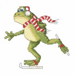 S 10200 Cross stitch pattern for smartphone - Frog on the snipe