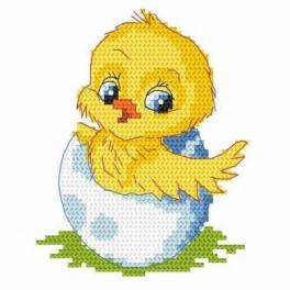 S 8351-02 Cross stitch pattern for smartphone - Easter chick