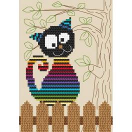 S 8862 Cross stitch pattern for smartphone - Funny cat