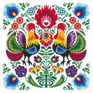 S 8538 Cross stitch pattern for smartphone - Roosters