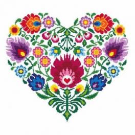 S 8535 Cross stitch pattern for smartphone - Ethnic heart